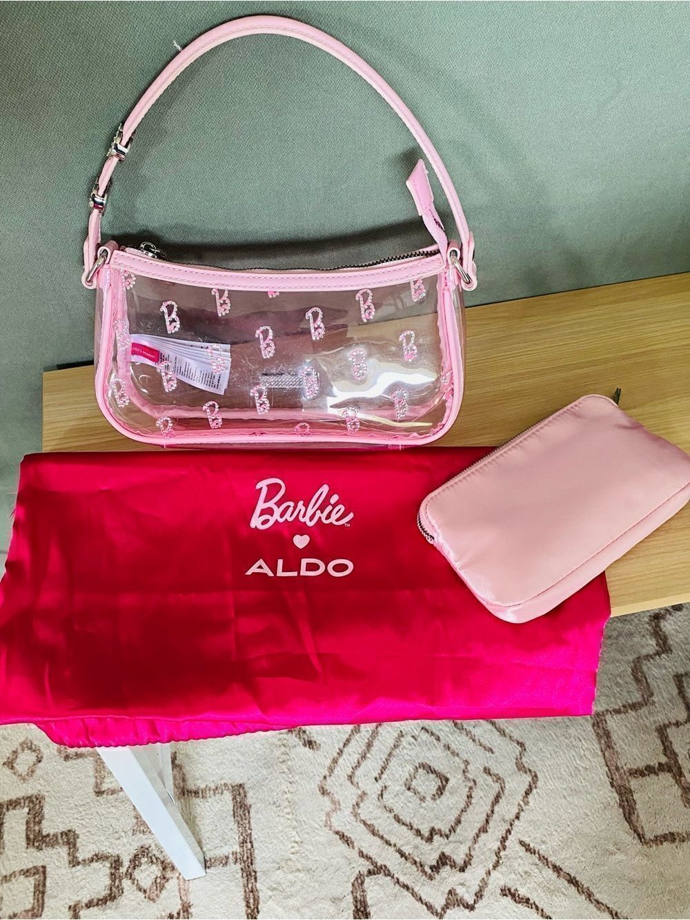 🛍️Aldo With Barbie Limited Edition Pink Clear Logo  Bag
